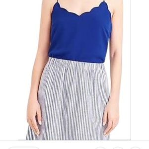 J. Crew royal blue scalloped top